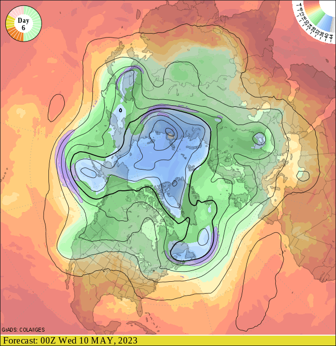 Upper air forecast map for