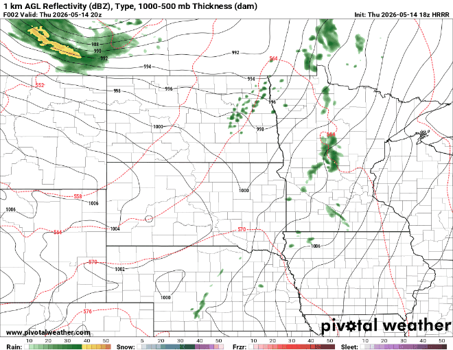 Forecast precipitation Thursday 3 p.m. to midnight