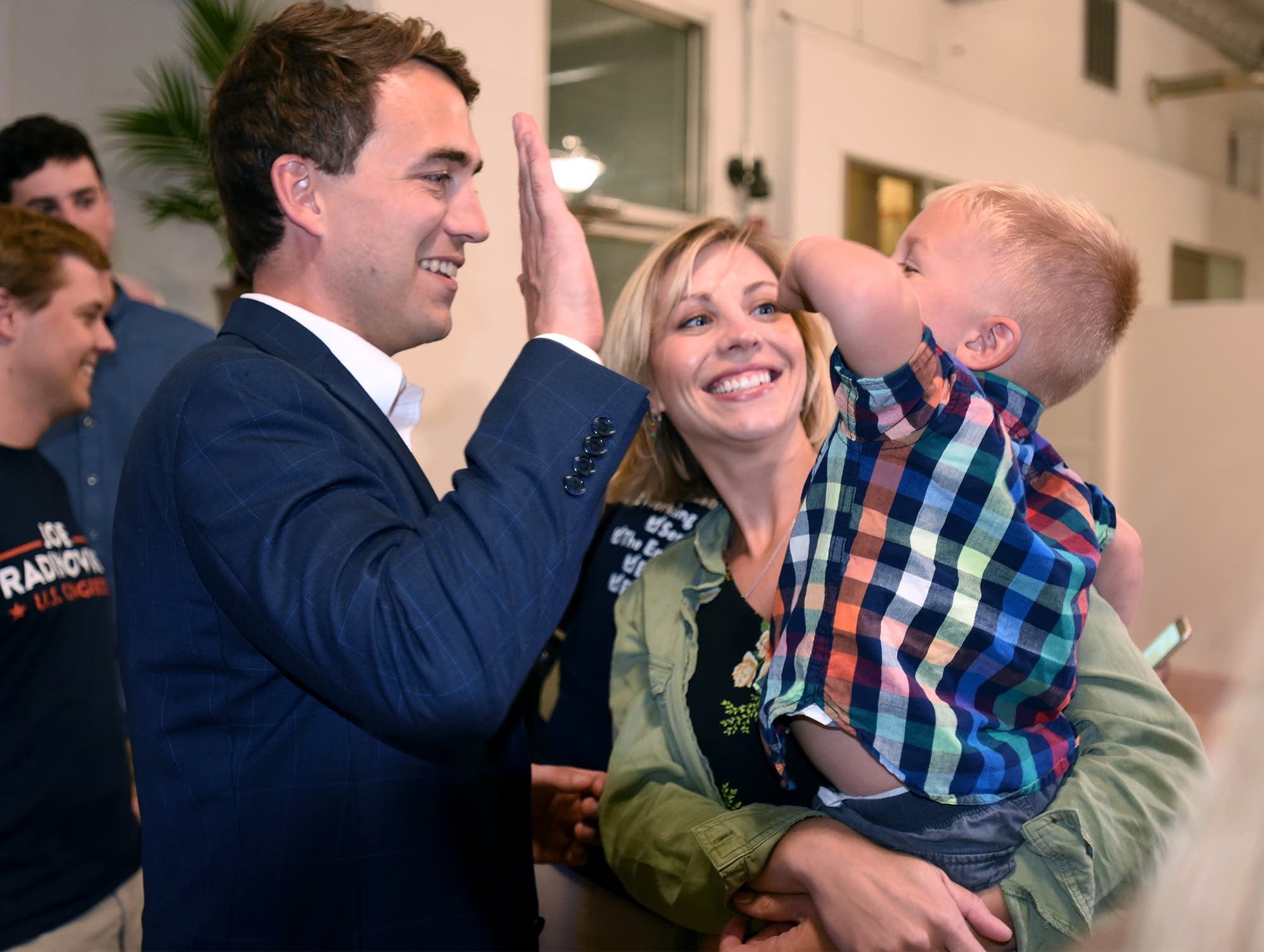 Joe Radinovich with his fiance Carly Melin, and her son Teddy Norenberg.