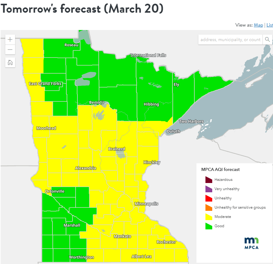 Air quality forecast