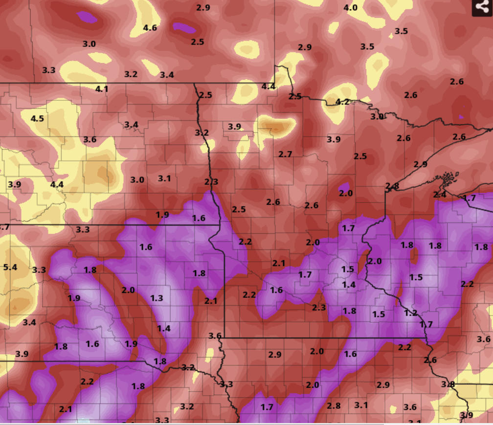 NOAA GFS precipitation output 