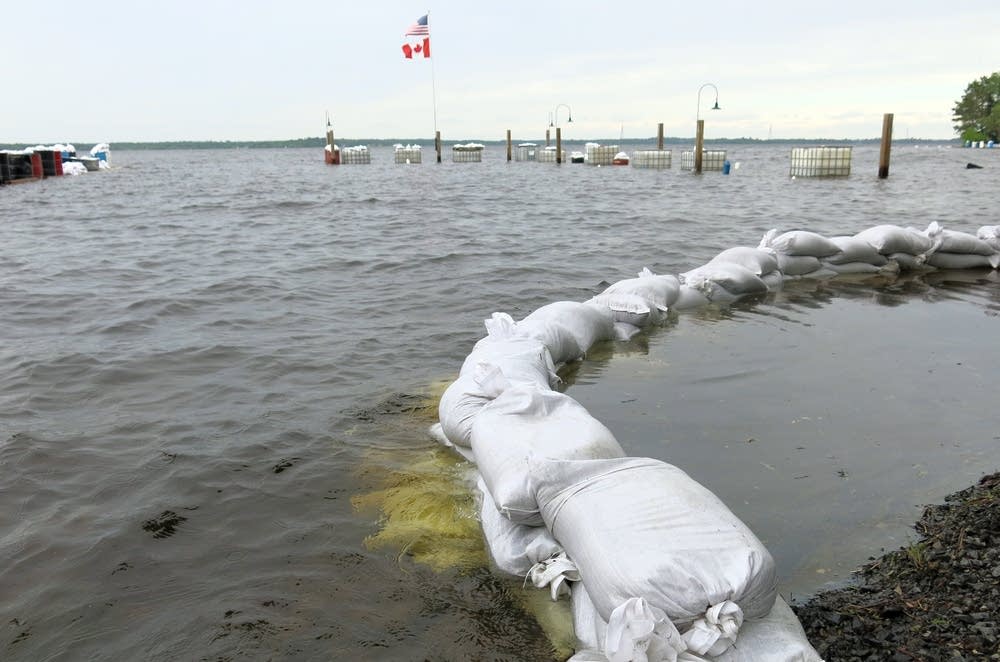 Rainy Lake continued to rise Friday afternoon.