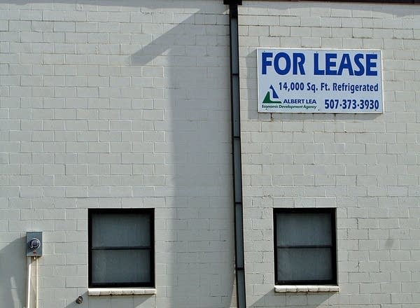 An empty warehouse in Albert Lea.  (MPR Photo/Elizabeth Baier)  