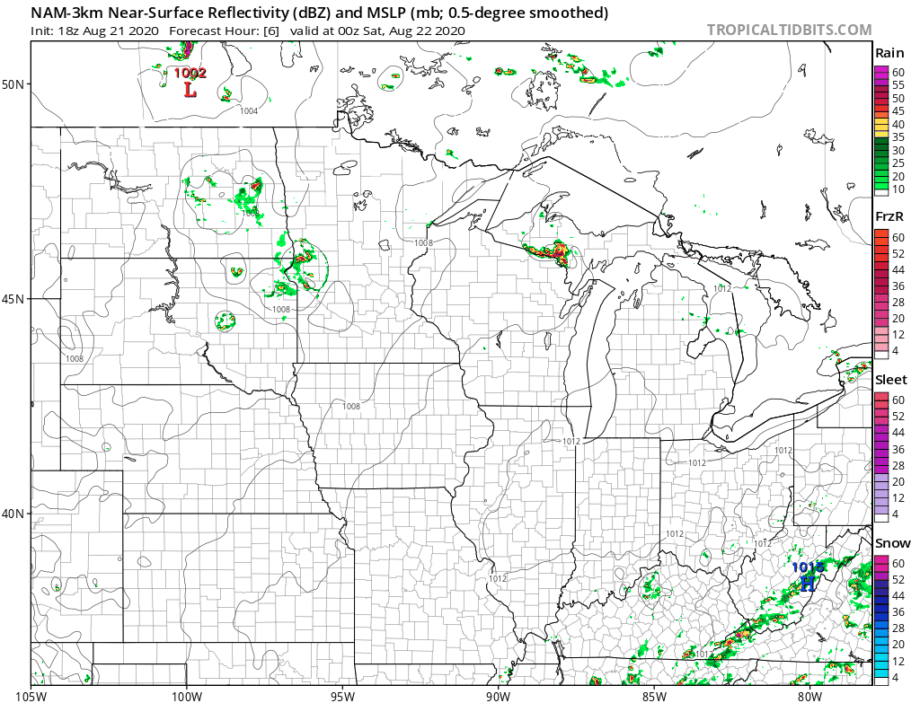 NOAA NAM 3 km model 7 pm Friday to 7 am Saturday