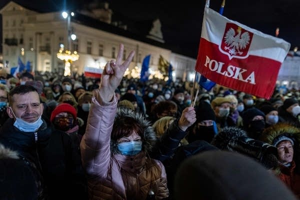 Protests in Poland over new law which could silence a U.S.-owned TV station