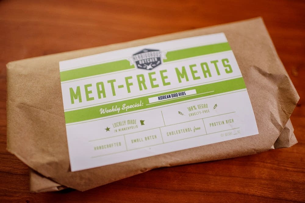 Meatless Korean BBQ ribs packaged up.