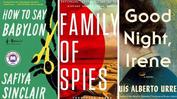 Book covers of "How to say Babylon," "Family of Spies" and "Good Night, Irene"