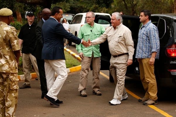 Rex Tillerson meets with Kenya's secretary of tourism Najib Balala