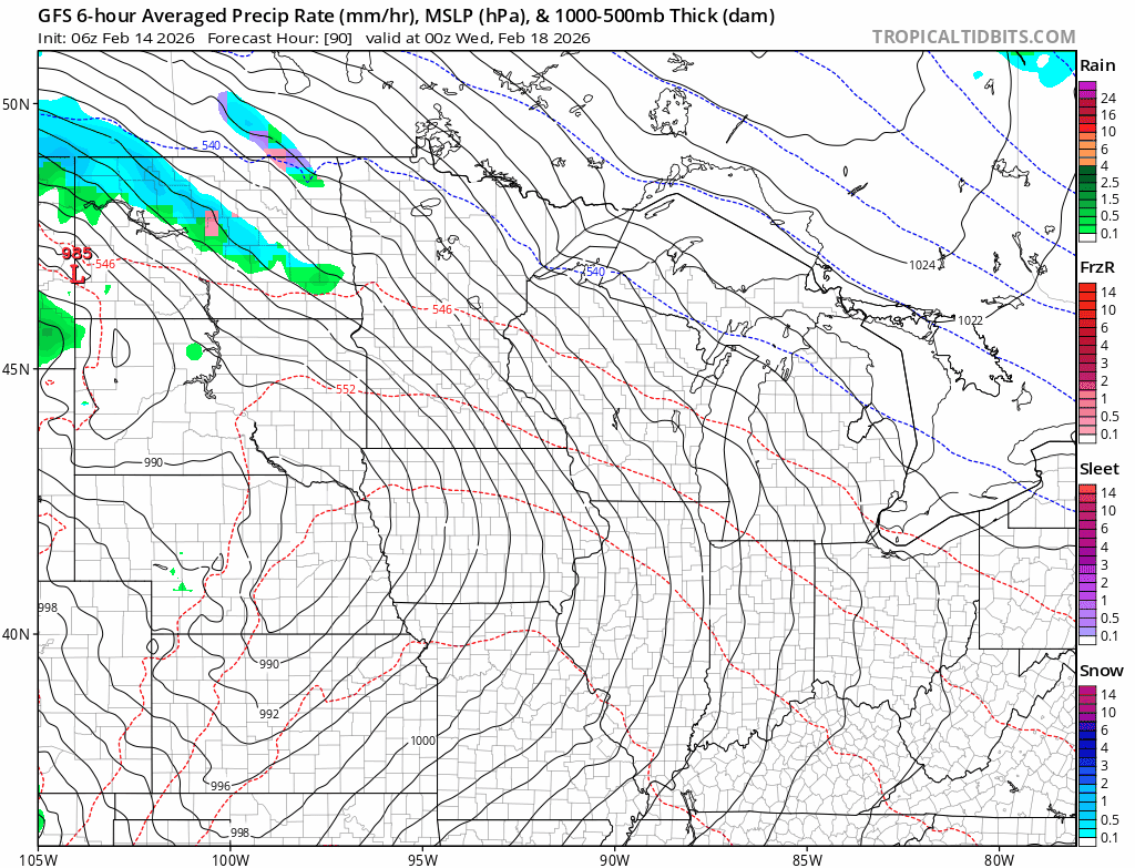 Forecast precipitation Tuesday 6 p.m. to Thursday 6 a.m.