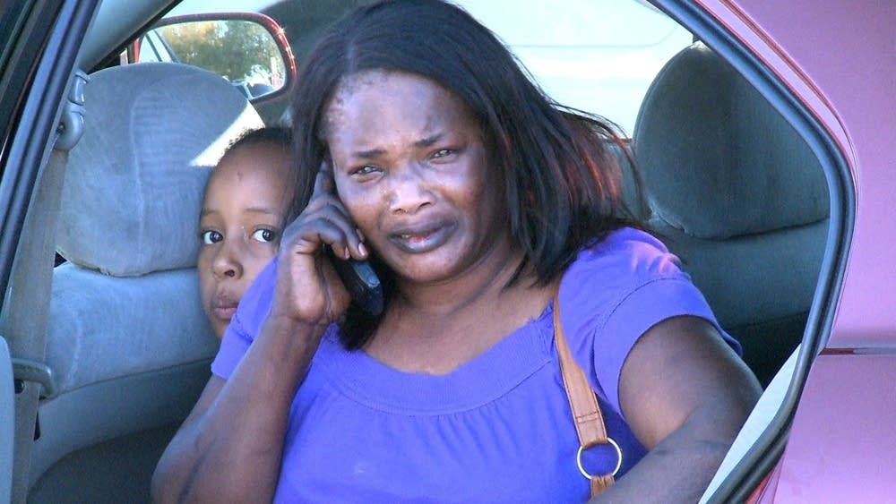 Trying to call her husband