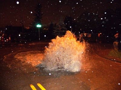 Blown manhole cover