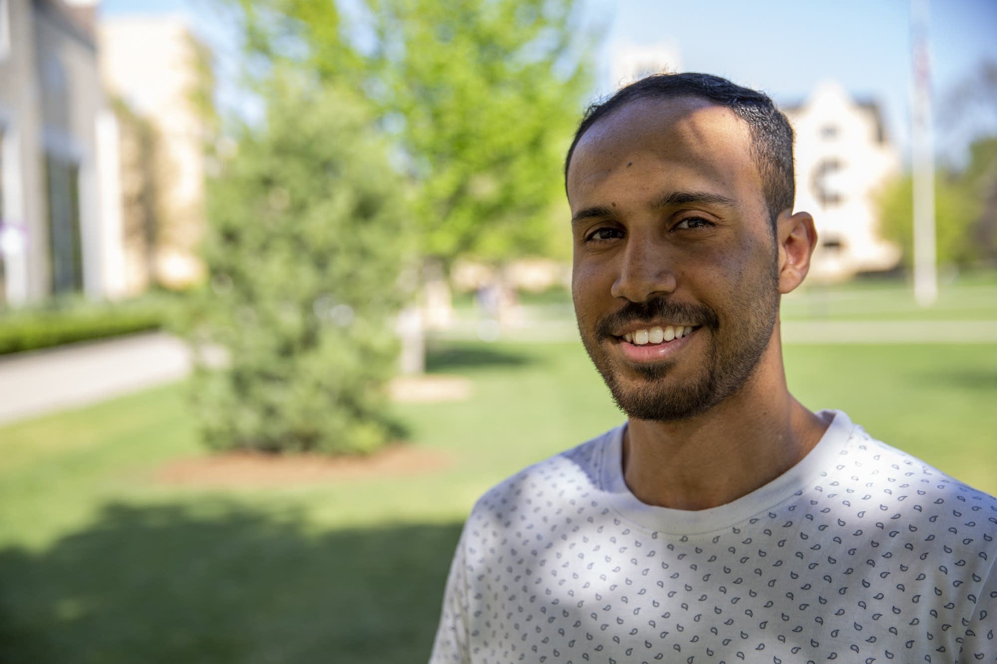 University of St. Thomas senior Mohamed Malim stands for a portrait