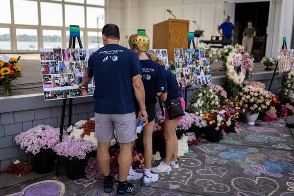 People view a memorial