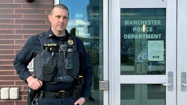 Lt. Matthew Barter of the Manchester Police Department. Barter has done independent research into whether AI has actually saved police officers time by generating police report drafts. 