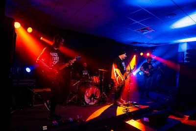 band performing on stage