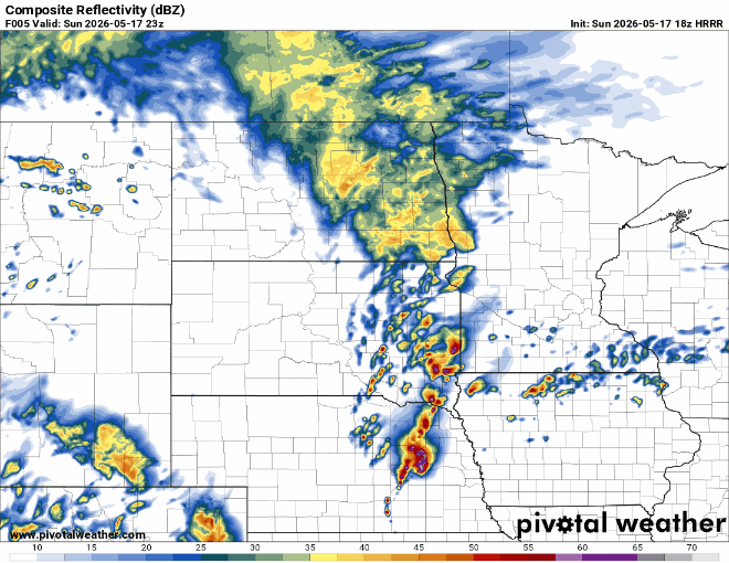 Forecast precipitation 5 p.m. to 5 a.m.