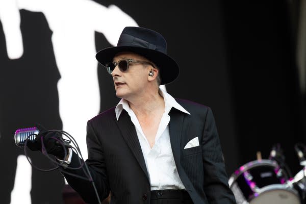 Dave Vanian of The Damned performs at Cardiff Castle on August 14, 2026, in Cardiff, Wales.