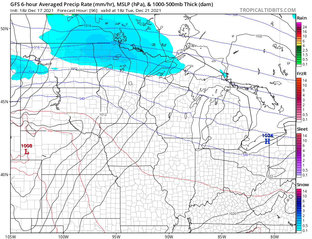 NOAA GFS model Tuesday
