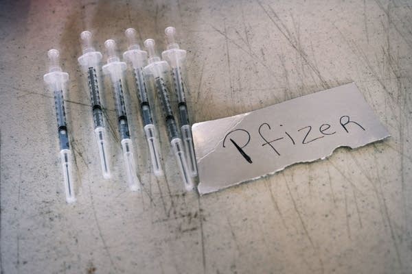 COVID vaccines are prepared at a clinic on August 04, 2021 in Ferguson, Missouri. 