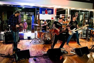 band performing on stage