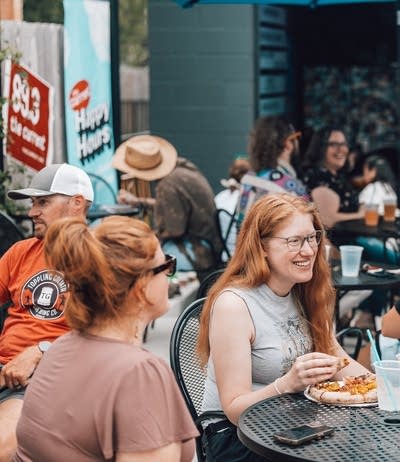 People sitting outdoors