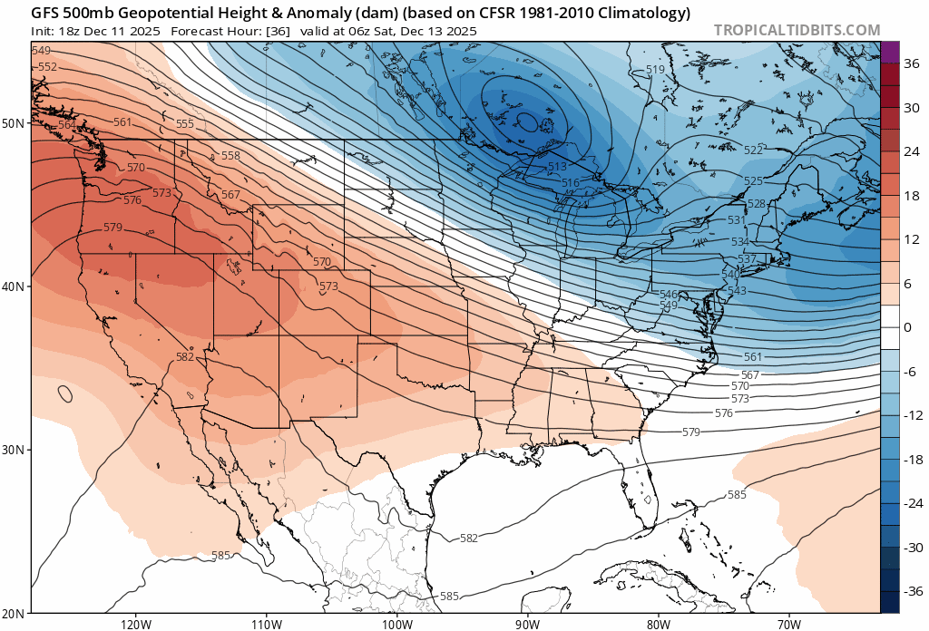 NOAA GFS upper air forecast