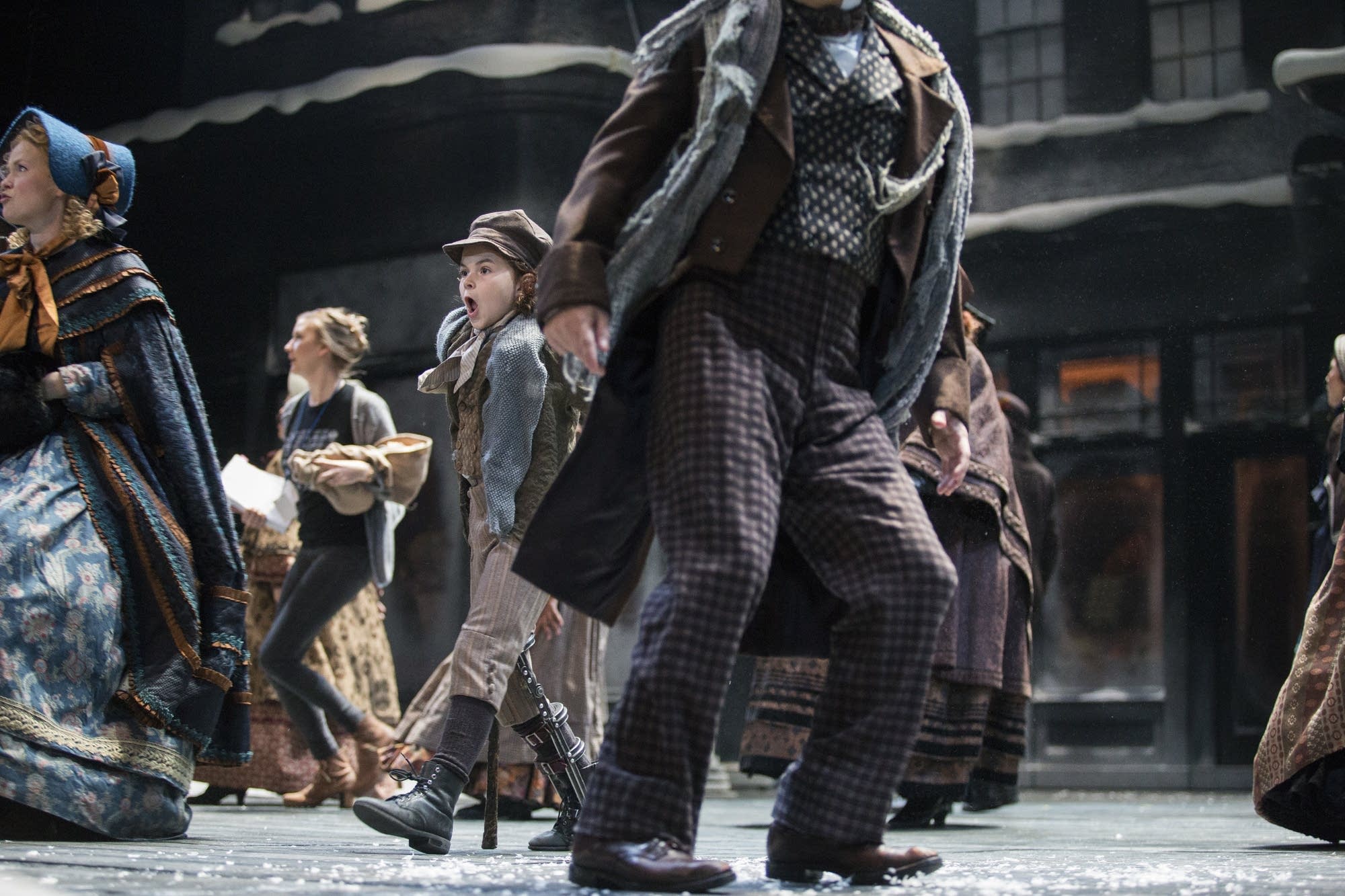 The cast of 'A Christmas Carol' rehearse for the late November production.