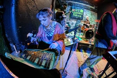 A musician plays xylophone onstage