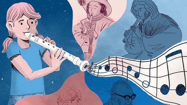 Poster Illustration of the recorder throughout the years 