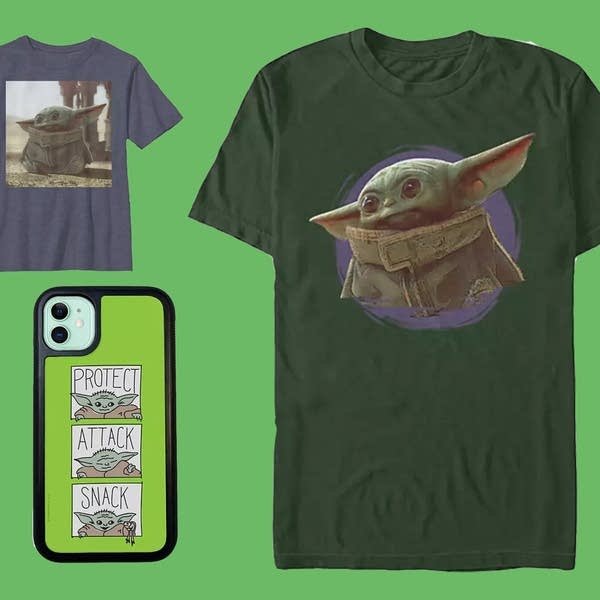 Disney has some basic Baby Yoda merchandise on its online store, like T-shirts and phone cases.