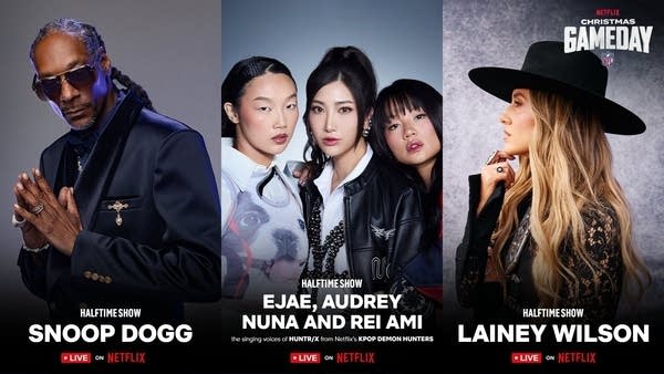 A promotional three photo collage from Netflix and the NFL.