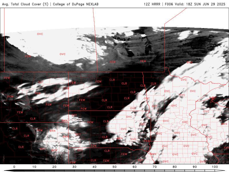 Cloud cover Sunday 1 p.m. to Monday 7 a.m.