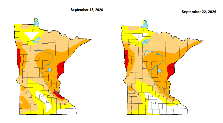 Drought comparison from last week