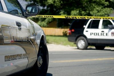 Police car at site of shooting