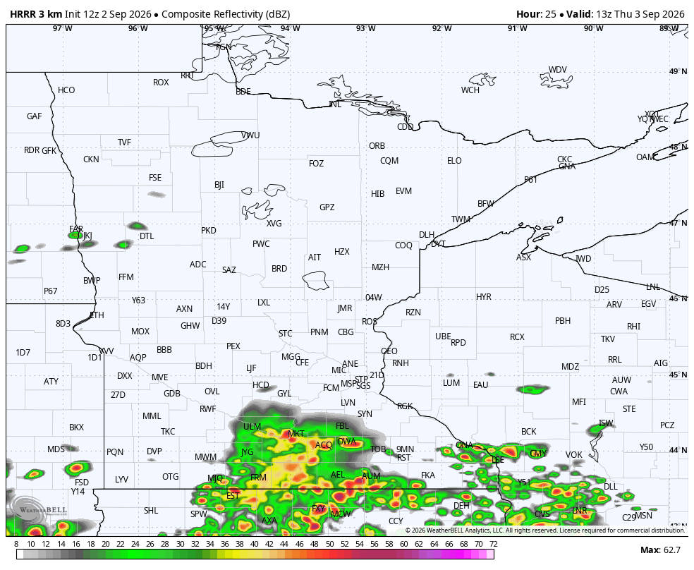 Storms flare up on Thursday