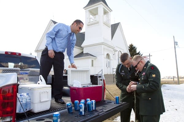 Stringing together beer cans