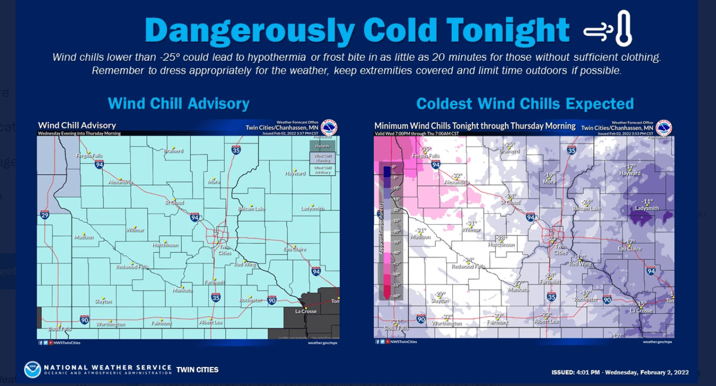 Arctic adventure: Wind chill advisories and warnings again into Thursday morning
