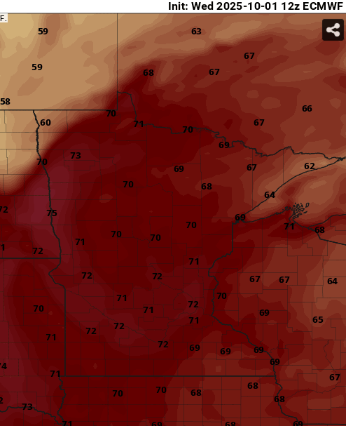 European ECMWF model temperature 2