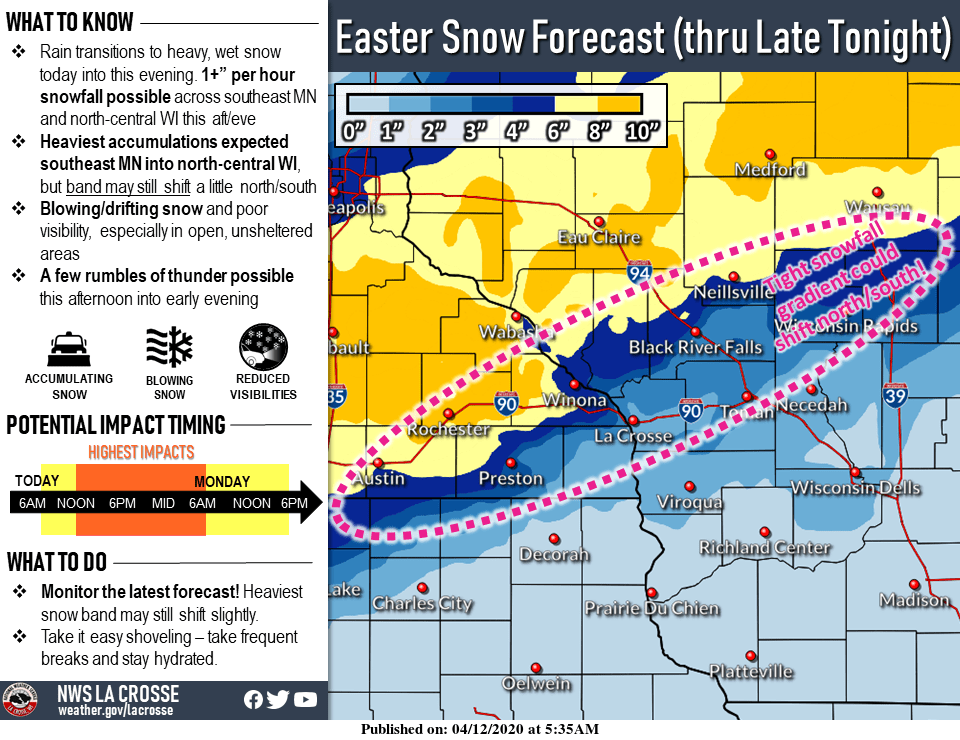 Heavy snow in some areas Sunday afternoon and evening; the latest snow