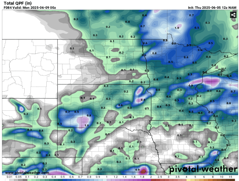 Quantitative precipitation forecast through Sunday night