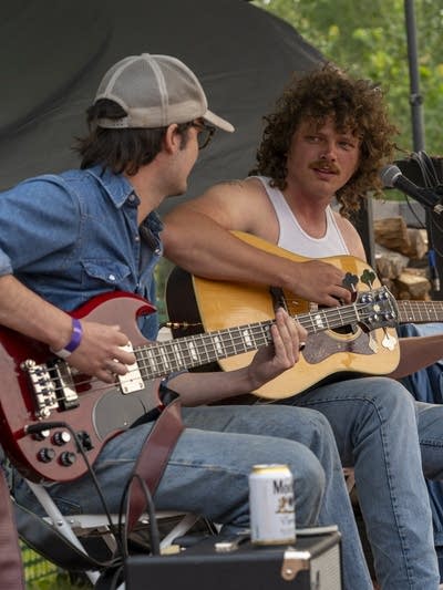 Lynden Graham and band performing on stage