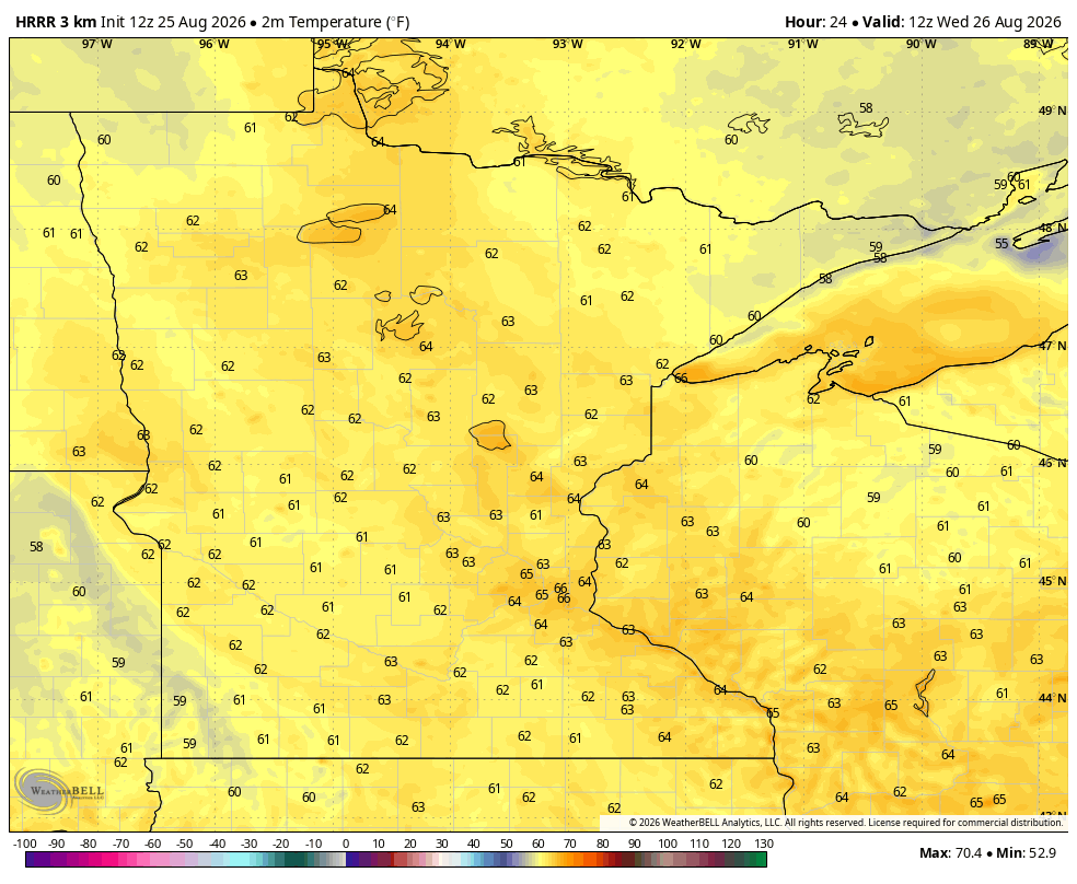 Low temps tonight