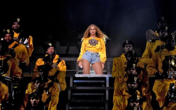 INDIO, CA - APRIL 14: Beyonce Knowles performs onstage during 2018 Coachella Valley Music And Arts Festival Weekend 1 at the Empire Polo Field on April 14, 2018 in Indio, California.