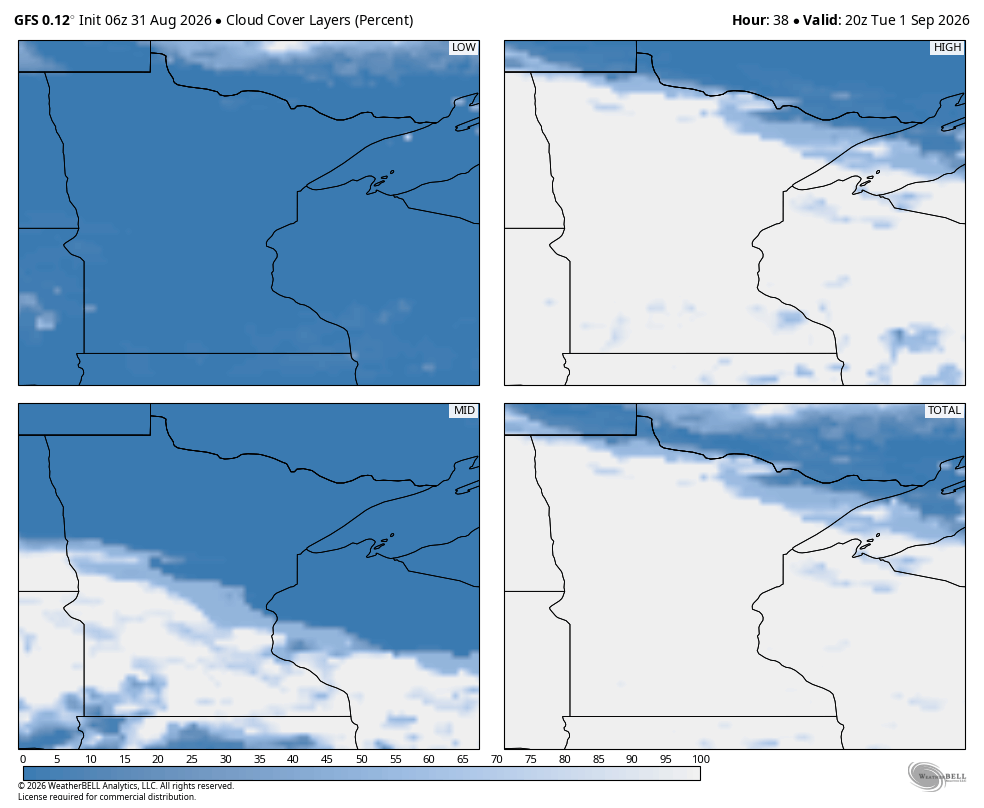 High clouds Tuesday