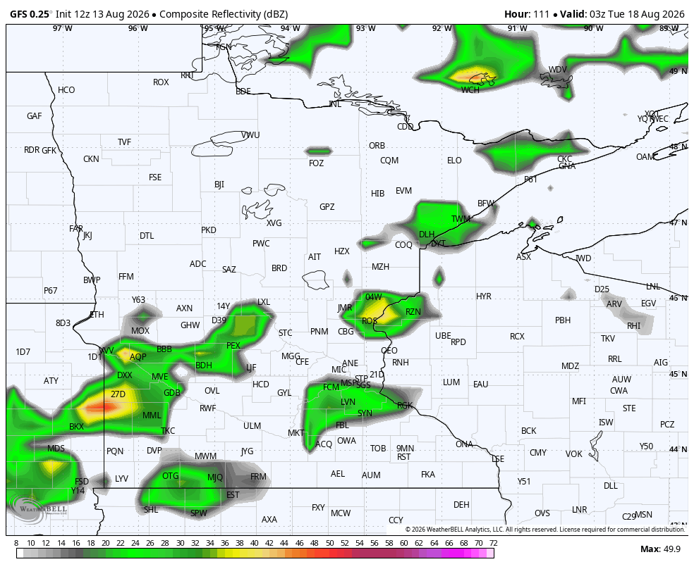 Tuesday rain weaker