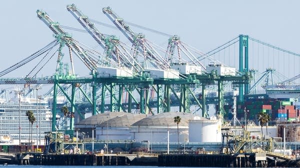 Containerized freight to the ports of Los Angeles and Long Beach has slowed as a result of President Trump's trade war.