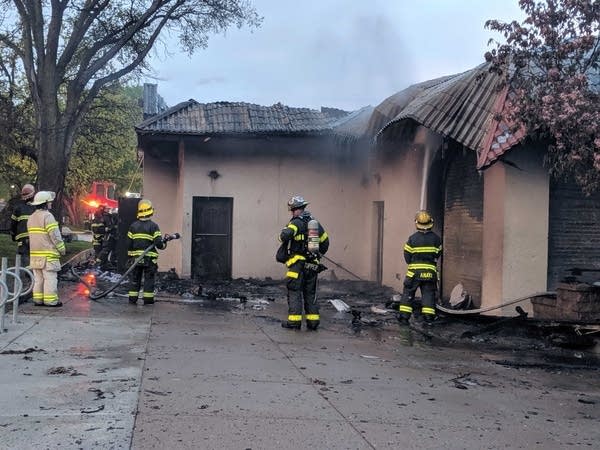 An overnight fire damaged the pavilion on East Lake Calhoun Parkway.