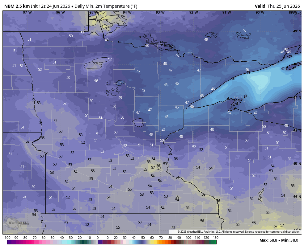 Low temps tonight
