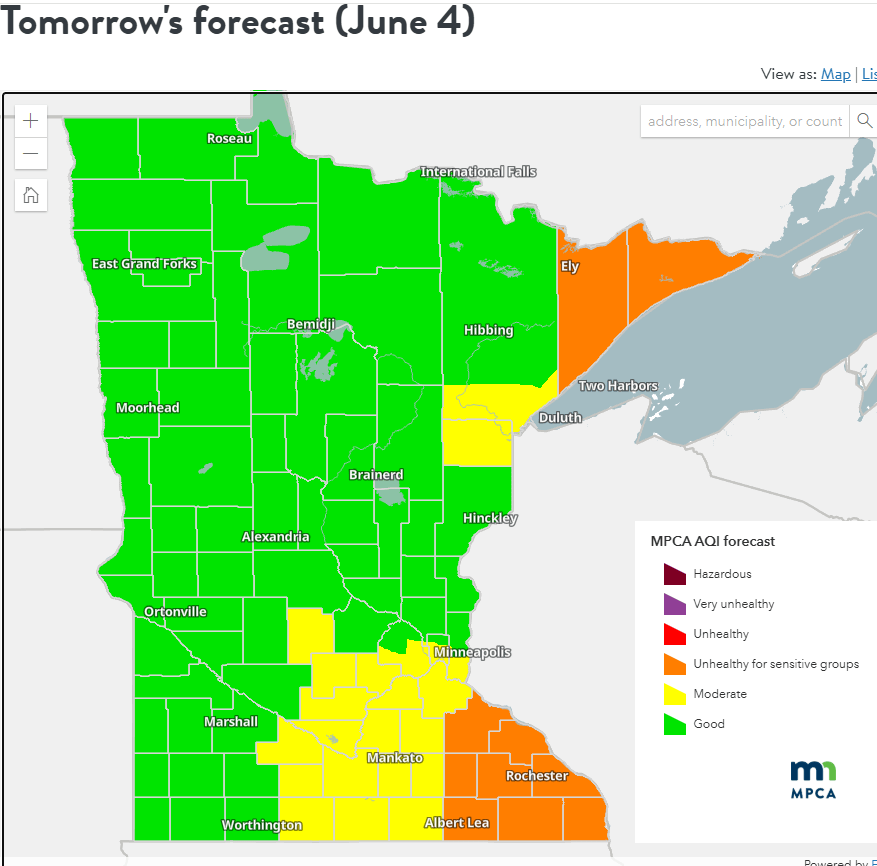 Air quality forecast