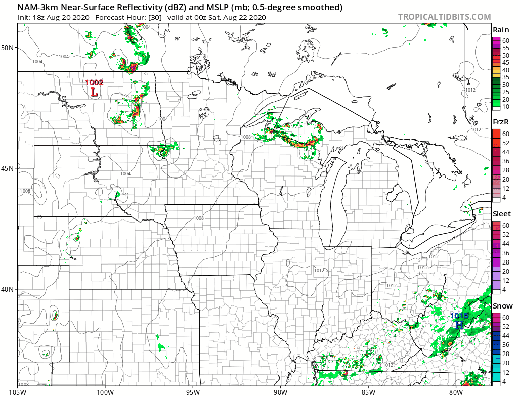 NOAA NAM 3 km model 7 pm Friday to 8 am Saturday